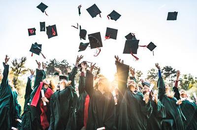 Graduates, students, mortar boards, celebrate