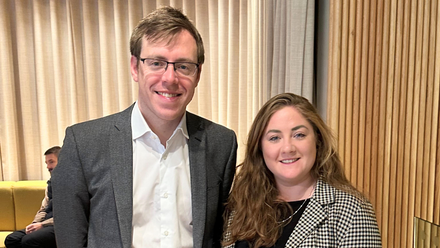 BDA member Ellie Coles and James Naish MP