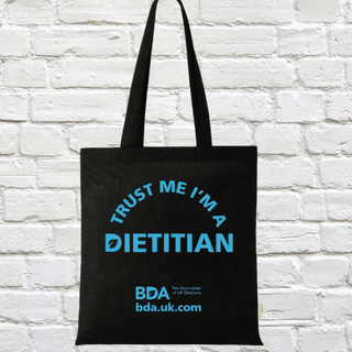 BDA Trust me, I’m a dietitian branded tote bag 1